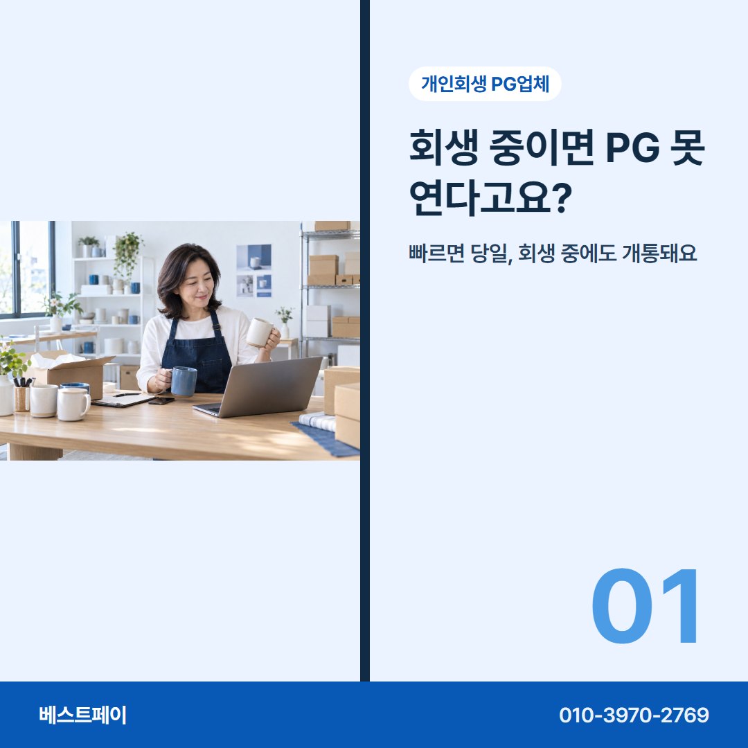 개인회생 PG업체 회생 중이면 PG 못 연다고요? — 회생 중인 사장님이 자주 묻는 것을 아홉 쪽에 나눠 담았습니다